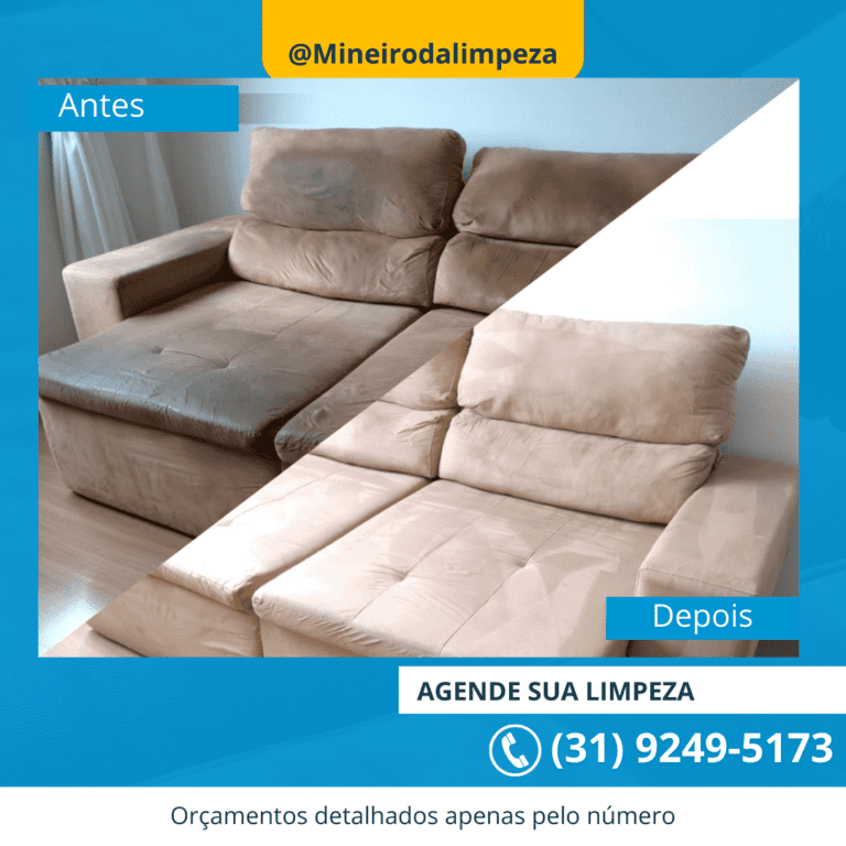 antes e depois de sofa sujo para um sofa limpo